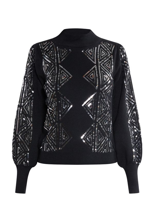 faina faina Пуловер  черно / сребърно