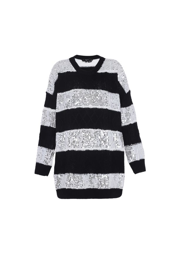 faina faina Пуловер  черно / сребърно / бяло