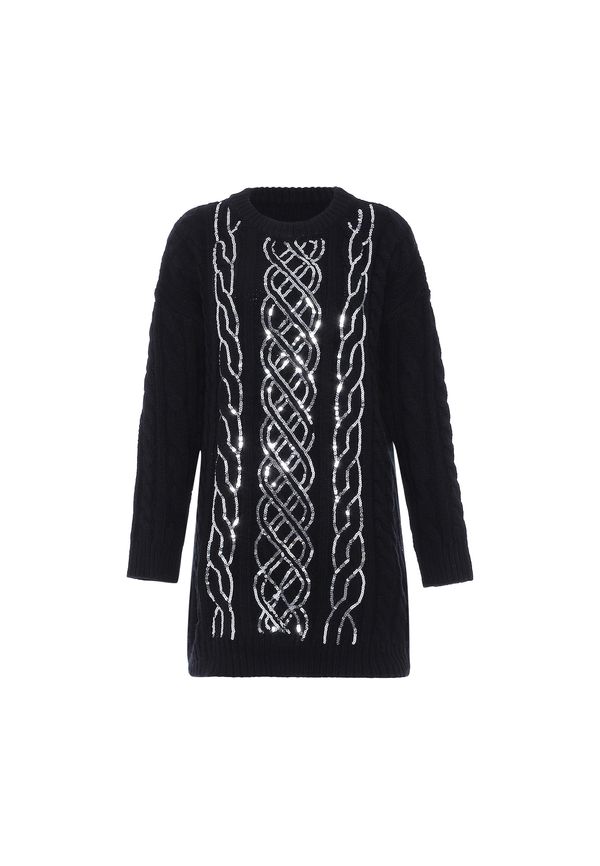 faina faina Пуловер  черно / сребърно