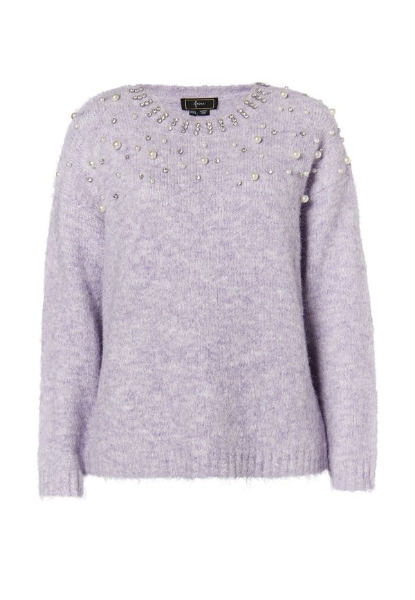 faina faina Пуловер 'Koosh'  люляк / прозрачно / перлено бяло