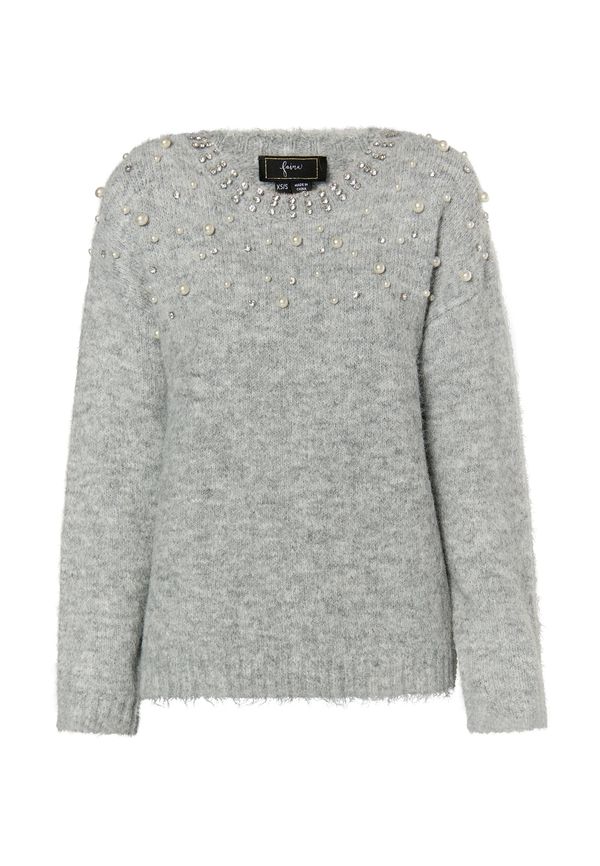 faina faina Пуловер 'Koosh'  сив меланж / перлено бяло