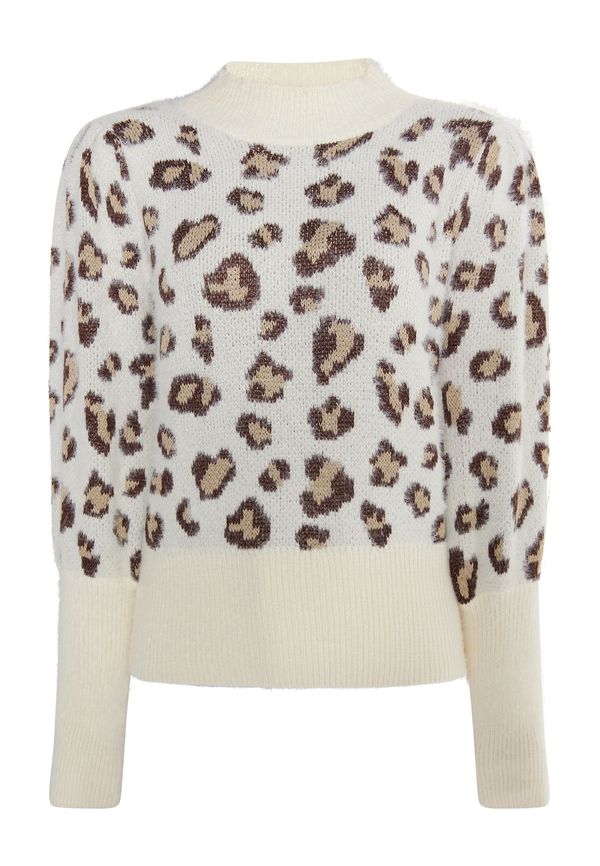 faina faina Пуловер 'Mioki'  цвят "пясък" / кафяво / естествено бяло