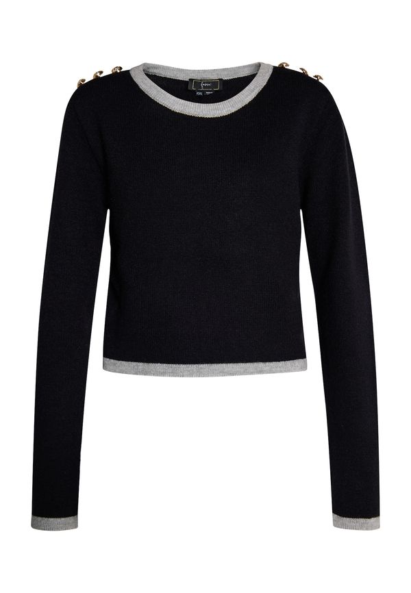 faina faina Пуловер 'Paino'  сиво / черно