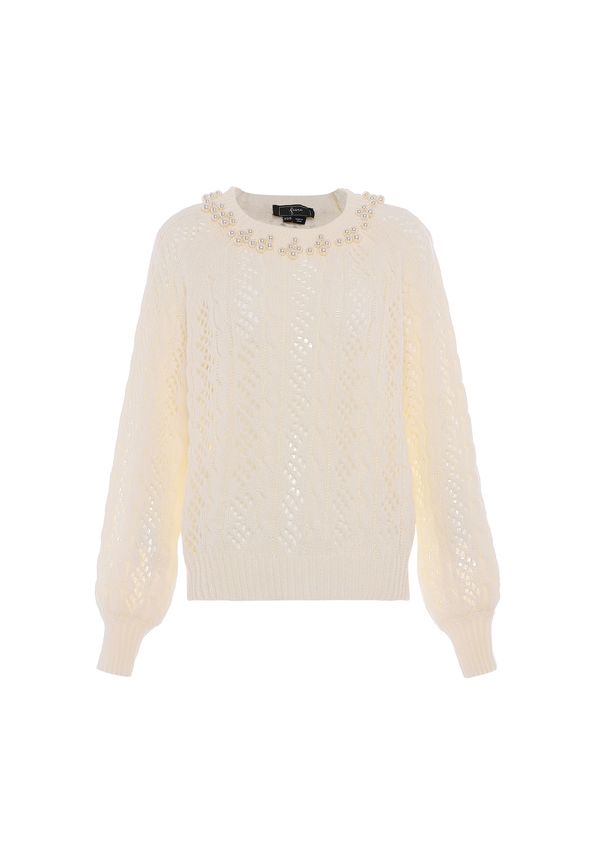 faina faina Пуловер  перлено бяло / бял памук