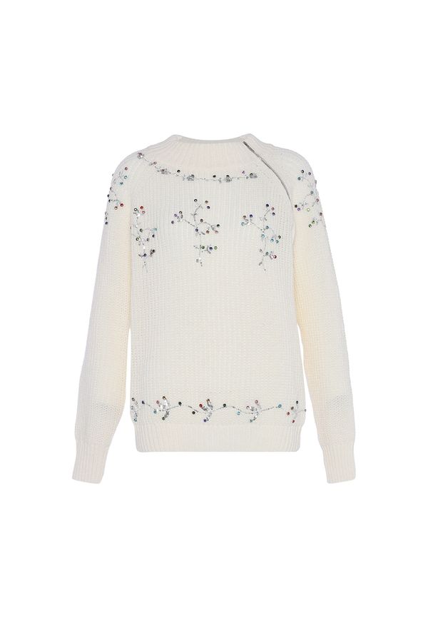 faina faina Пуловер  синьо / ръждиво червено / сребърно / бял памук