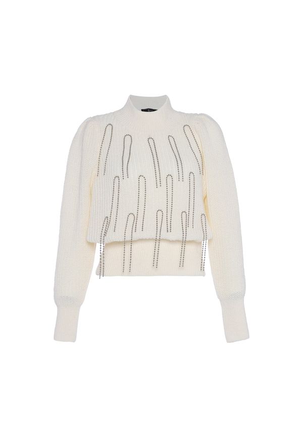 faina faina Пуловер  сребърно сиво / бял памук