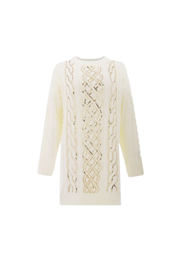 faina faina Пуловер  злато / бял памук