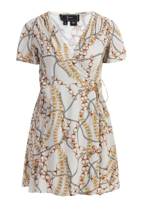 faina faina Рокля  кафяво / сребърно сиво / оранжево / перлено бяло