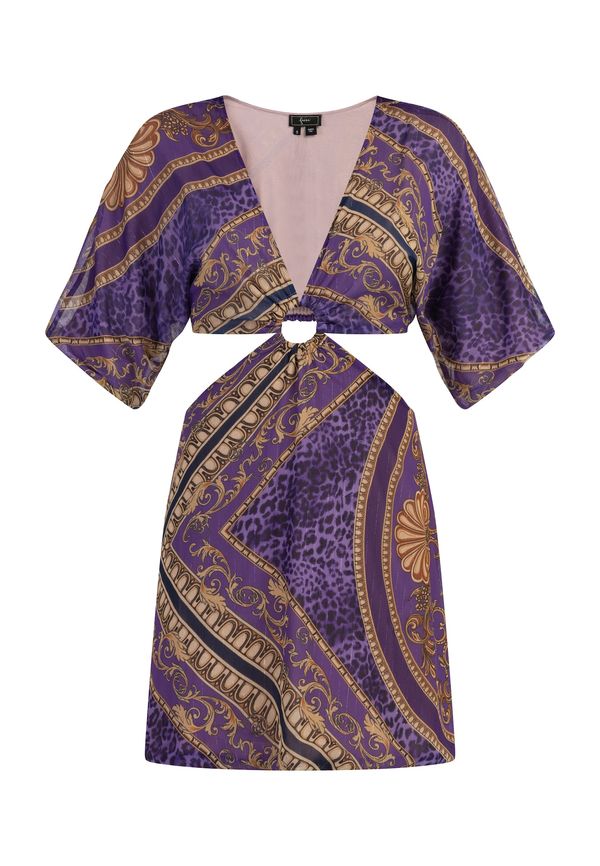 faina faina Рокля  кафяво / злато / люляк / черно