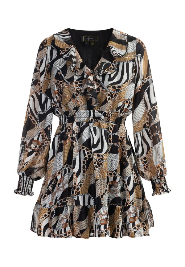 faina faina Рокля  пясъчен / сиво / черно / бяло