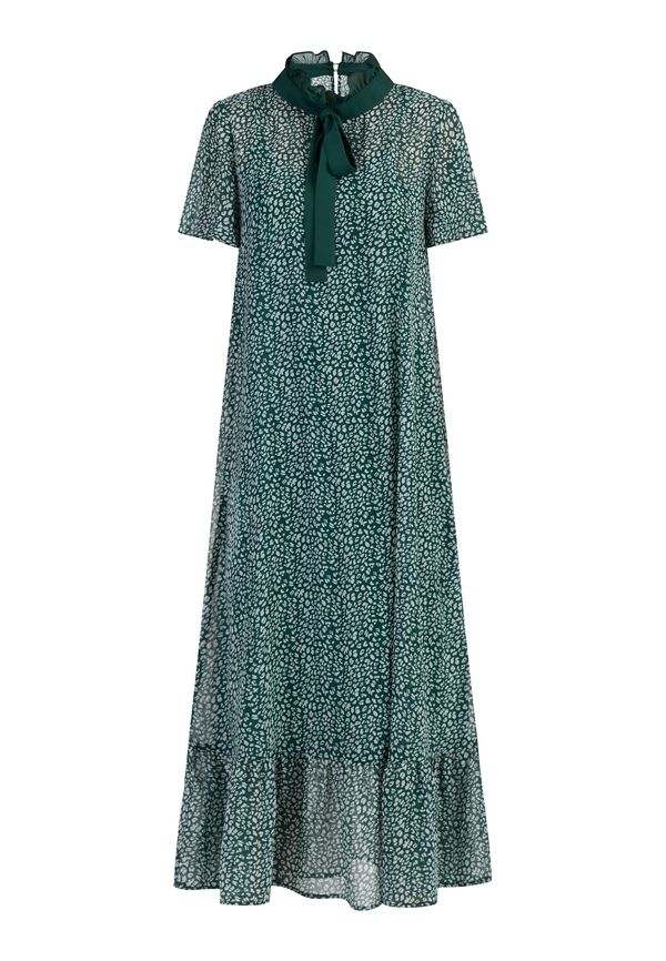 faina faina Рокля  смарагдово зелено / мръсно бяло