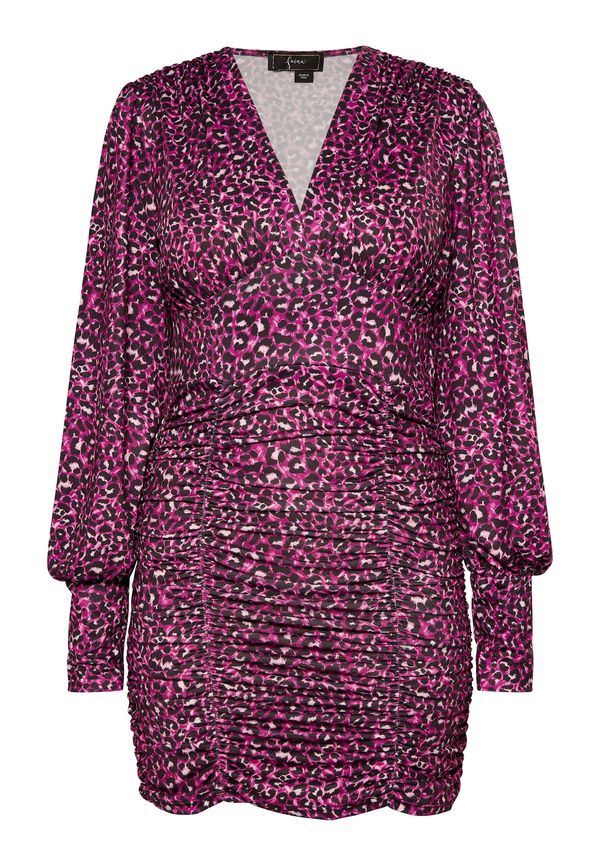 faina faina Рокля  светлосиво / фуксия / черно