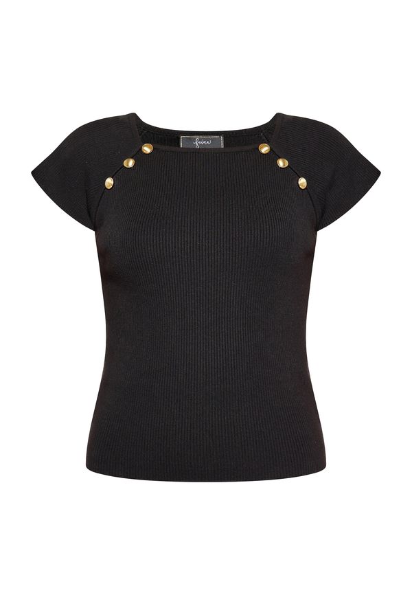 faina faina Тениска  злато / черно