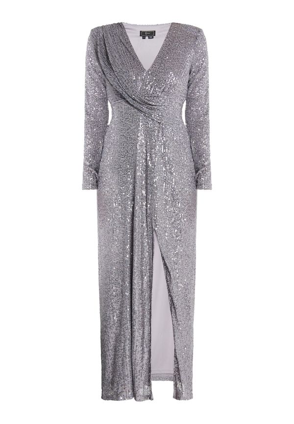 faina faina Вечерна рокля  сребърно сиво