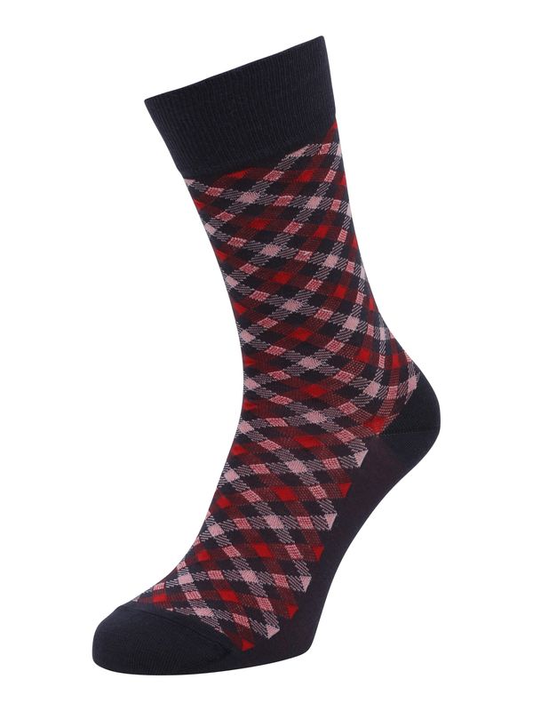 FALKE FALKE Къси чорапи 'Smart Check'  тъмносиньо / червено / черно / бяло