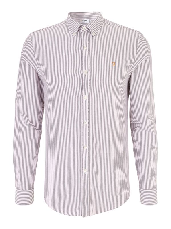 FARAH FARAH Риза 'BREWER'  къри / бордо / бяло