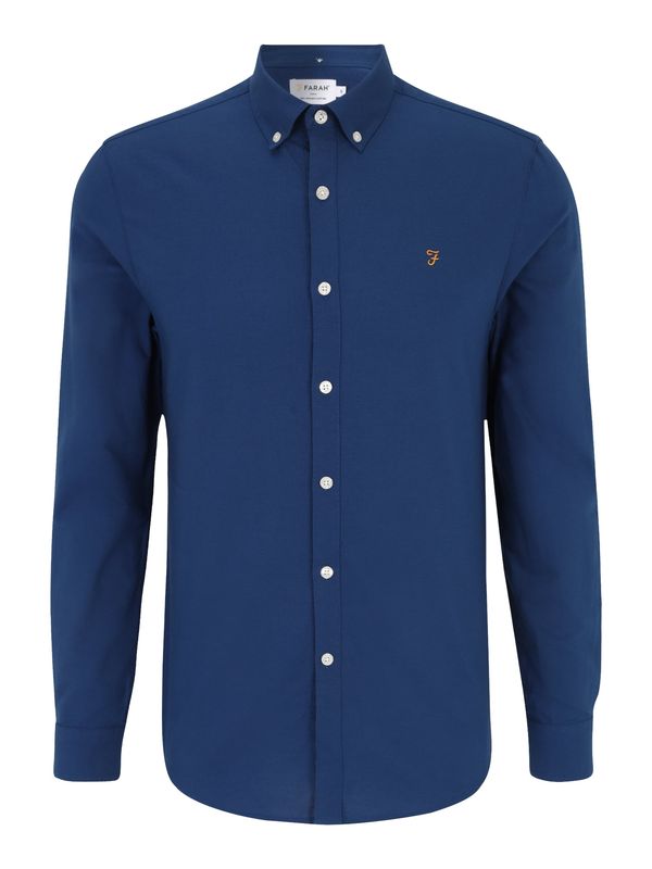 FARAH FARAH Риза 'BREWER'  морскосиньо / шафран