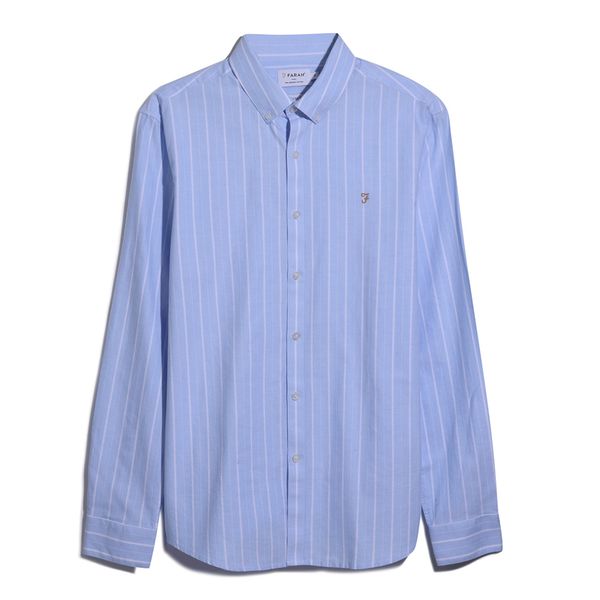 FARAH FARAH Риза 'Brewer'  светлосиньо / кафяво / светлосиво