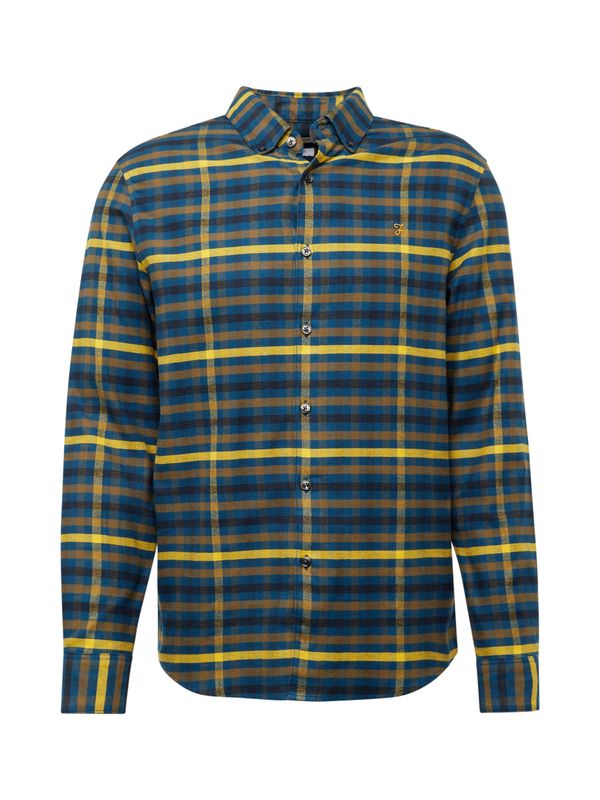 FARAH FARAH Риза  синьо / шафран / черно