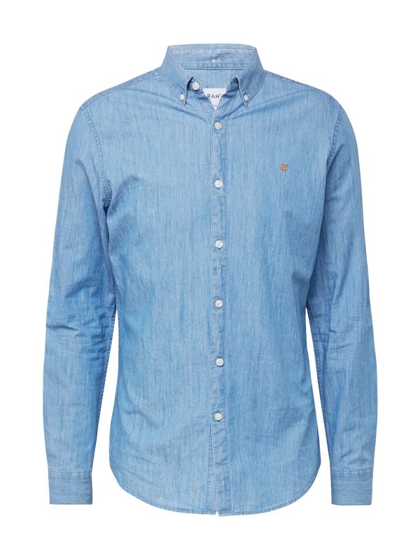 FARAH FARAH Риза  светлосиньо / горчица