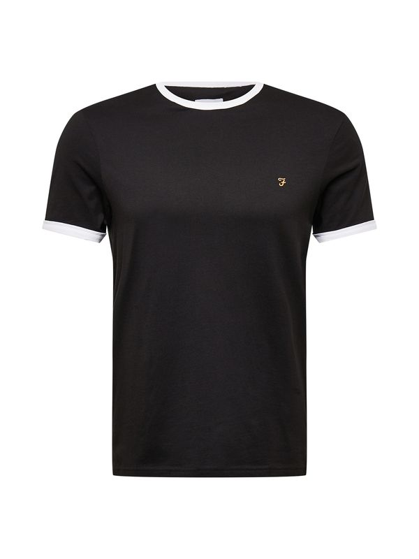 FARAH FARAH Тениска 'GROVES RINGER'  черно / бяло