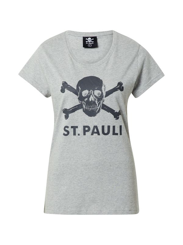 FC St. Pauli FC St. Pauli Тениска 'Totenkopf'  антрацитно черно / сив меланж