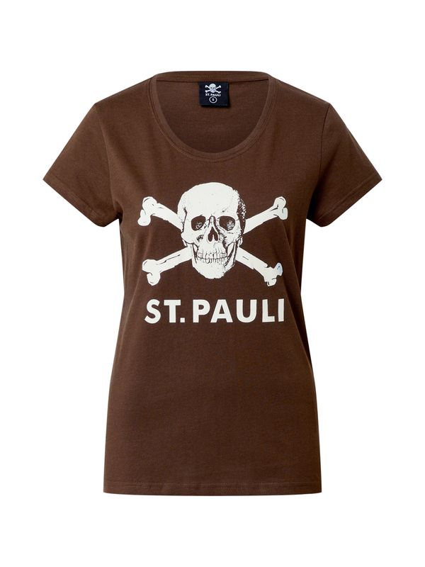 FC St. Pauli FC St. Pauli Тениска 'Totenkopf'  кафяво / бяло