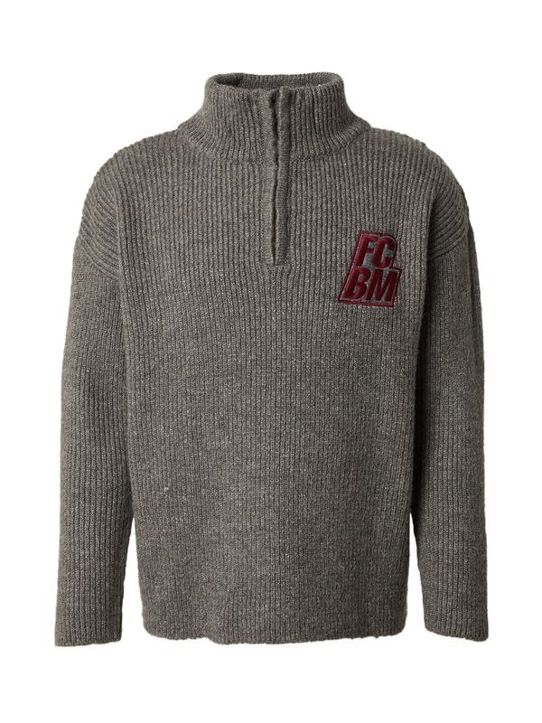 FCBM FCBM Пуловер 'Carl'  сив меланж / черешово червено