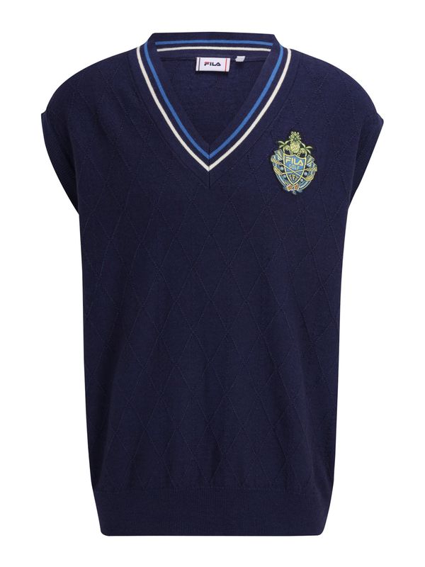 FILA FILA Мъжки плетен пуловер без ръкави 'TALKAU'  синьо / нейви синьо / лимоненожълто / бяло