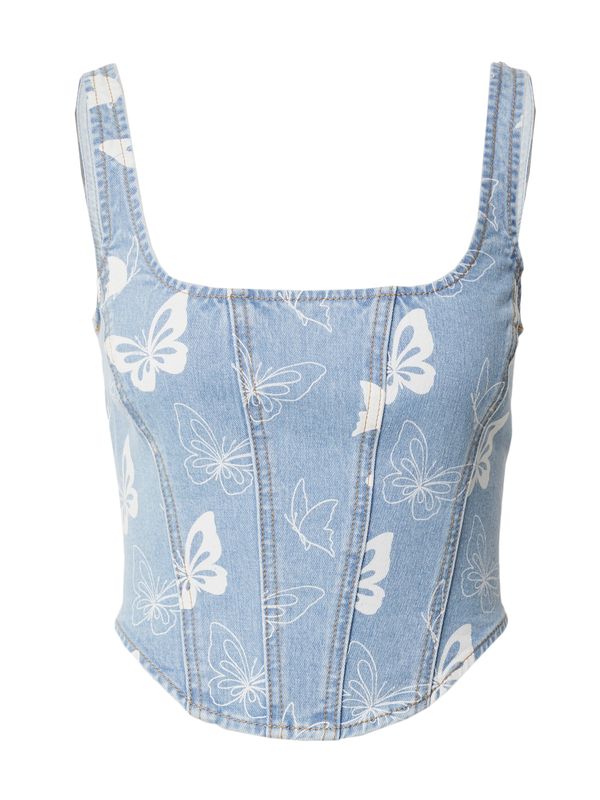 florence by mills exclusive for ABOUT YOU florence by mills exclusive for ABOUT YOU Топ 'Sun-Kissed'  син деним / бяло