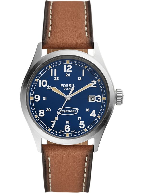 FOSSIL FOSSIL Аналогов часовник  нейви синьо / кафяво / сребърно