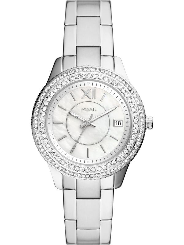 FOSSIL FOSSIL Аналогов часовник 'Stella'  сребърно / прозрачно / перлено бяло