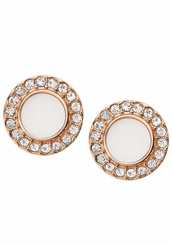 FOSSIL FOSSIL Обеци 'CLASSICS'  розово злато / бяло