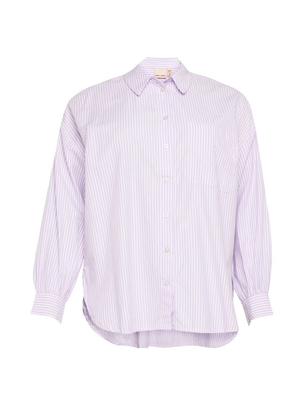 Fransa Curve Fransa Curve Блуза 'POPPA'  светлолилаво / бяло