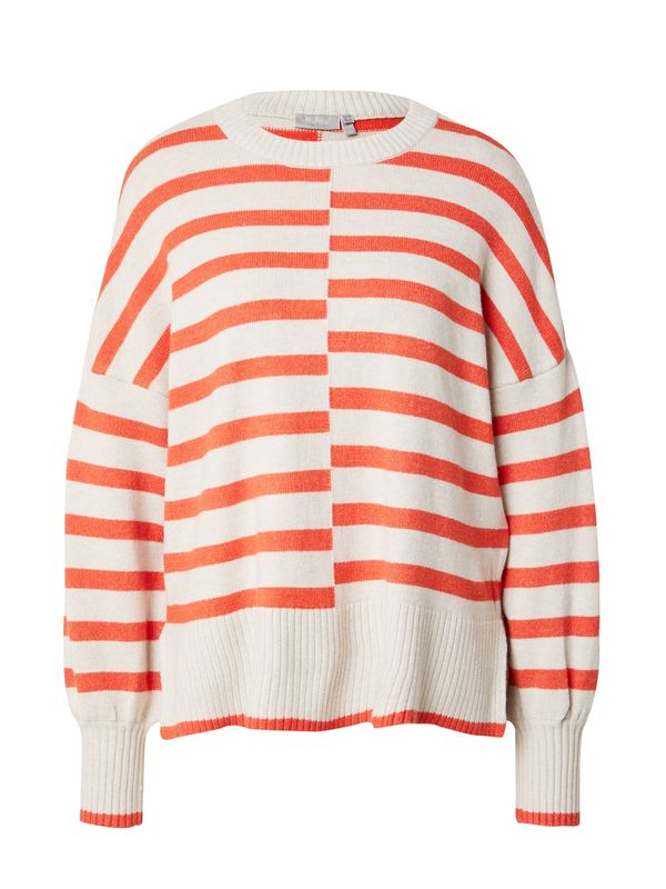 Fransa Fransa Пуловер 'Bitte'  червено / бяло