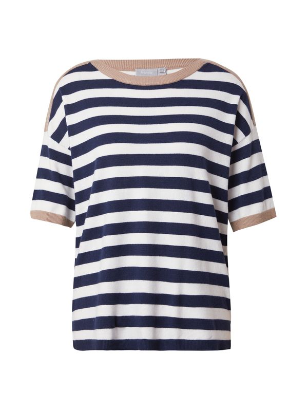 Fransa Fransa Пуловер 'FRADDI'  нейви синьо / кафяво / бяло