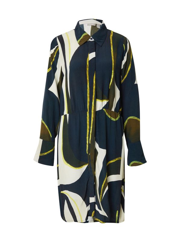 Fransa Fransa Рокля тип риза 'LENA'  бежово / нощно синьо / маслина / тъмнозелено