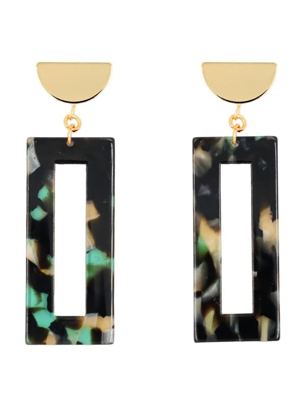 Fräulein Wunder Fräulein Wunder Обеци 'Akane'  бежово / злато / зелено / черно