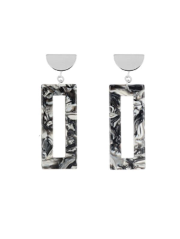 Fräulein Wunder Fräulein Wunder Обеци 'Akane'  черно / сребърно