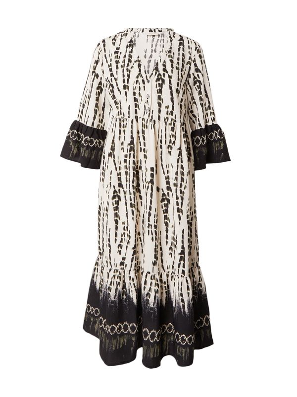 Freequent Freequent Рокля 'ABY'  кремаво / маслина / черно