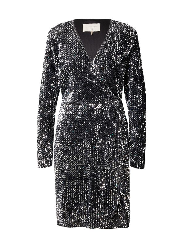 Freequent Freequent Рокля за коктейл 'EVALY'  черно / сребърно
