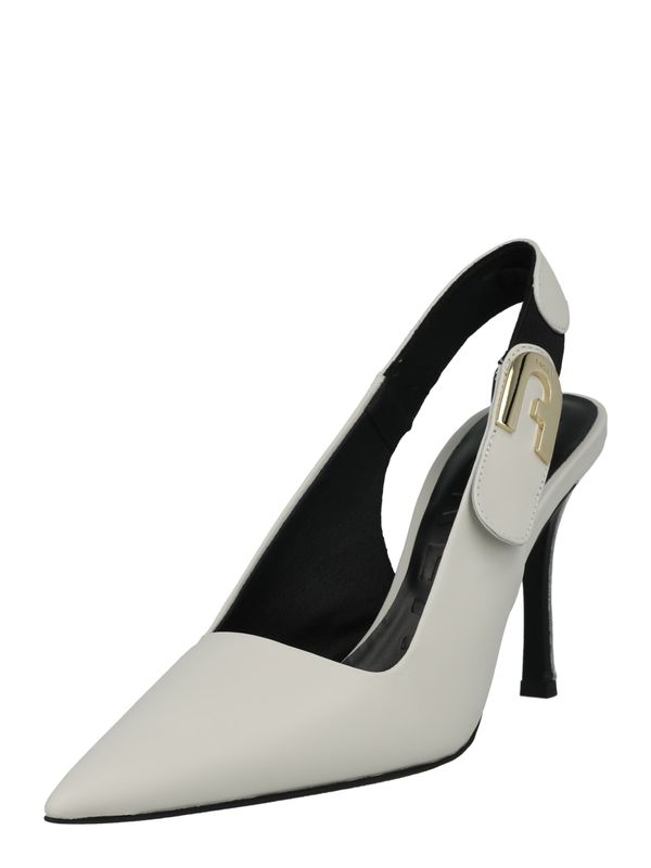 FURLA FURLA Дамски обувки на ток с отворена пета  екрю / злато / черно