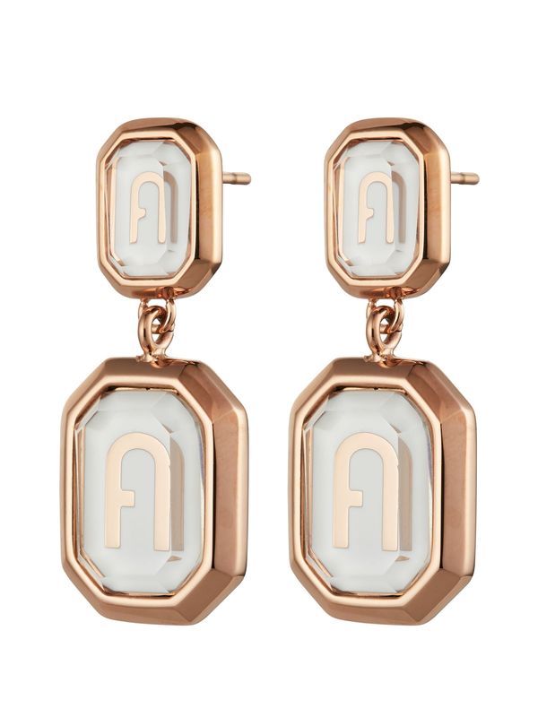 FURLA FURLA Обеци  розово злато / бяло