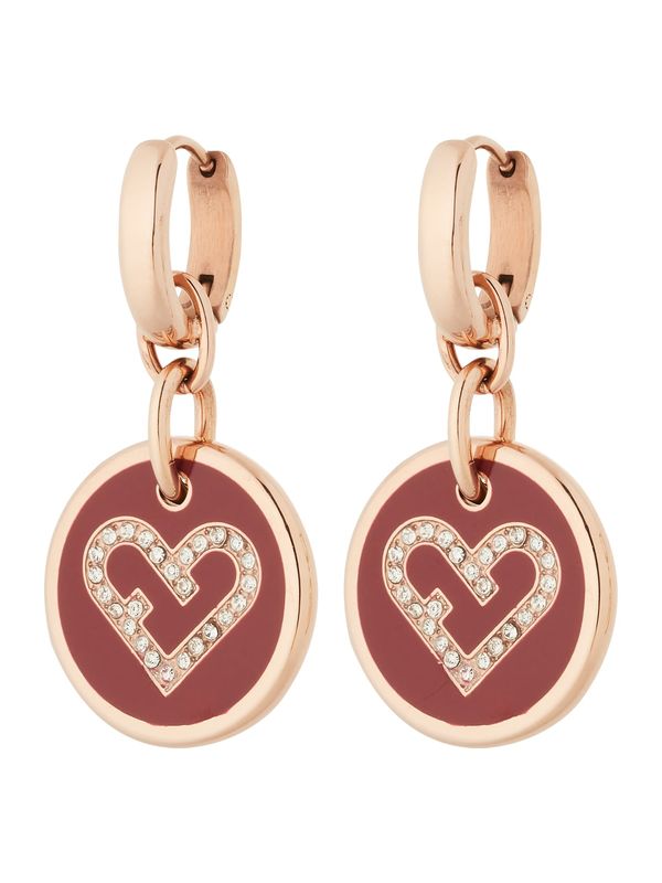 FURLA FURLA Обеци  розово злато / тъмночервено / прозрачно