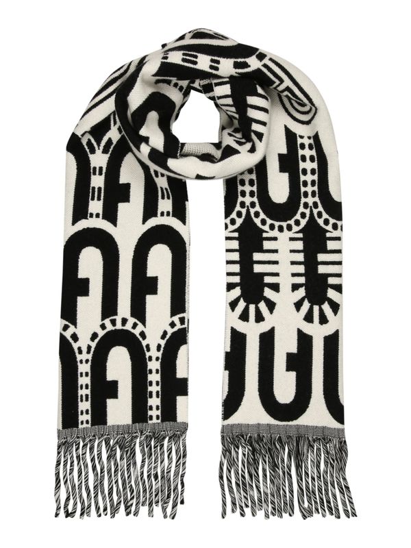 FURLA FURLA Шал 'PIUMA'  черно / мръсно бяло