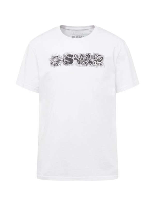 G-Star RAW G-Star RAW Тениска 'Distressed'  сиво / черно / бяло