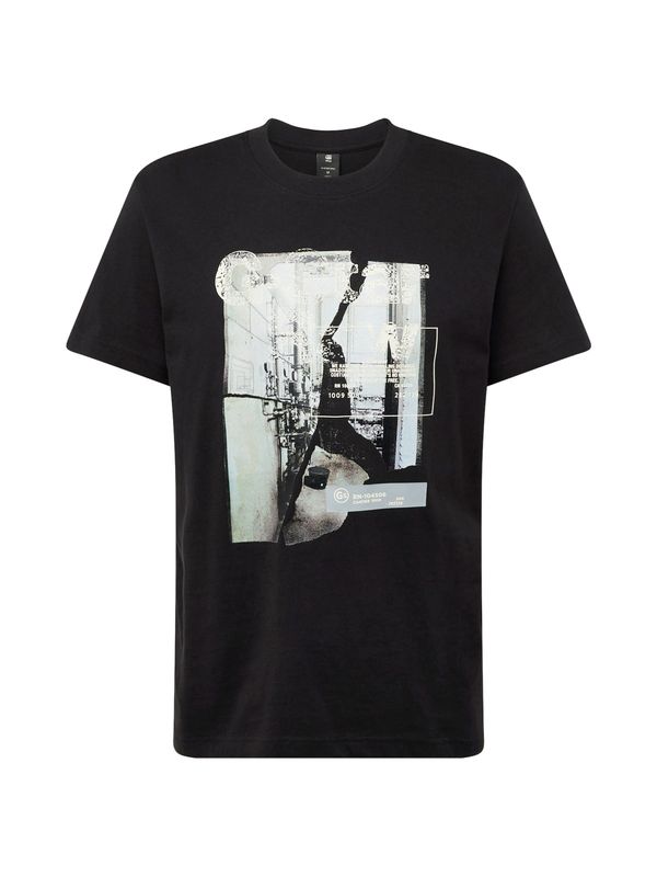 G-Star RAW G-Star RAW Тениска 'HQ'  пастелно синьо / черно / бяло