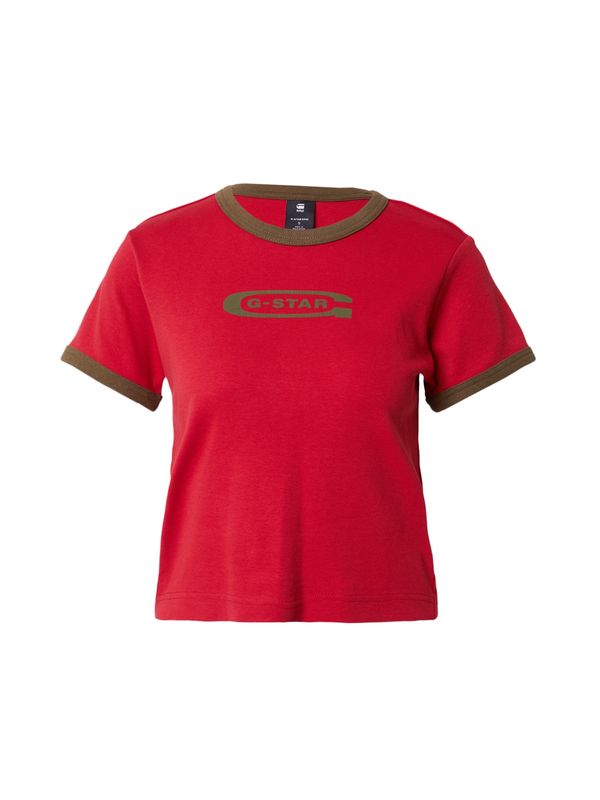 G-Star RAW G-Star RAW Тениска 'Ringer'  каки / червено