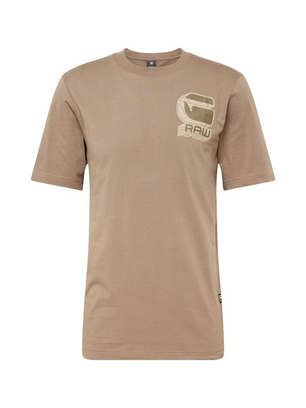 G-Star RAW G-Star RAW Тениска 'Shadow'  бежово / светлокафяво / маслина