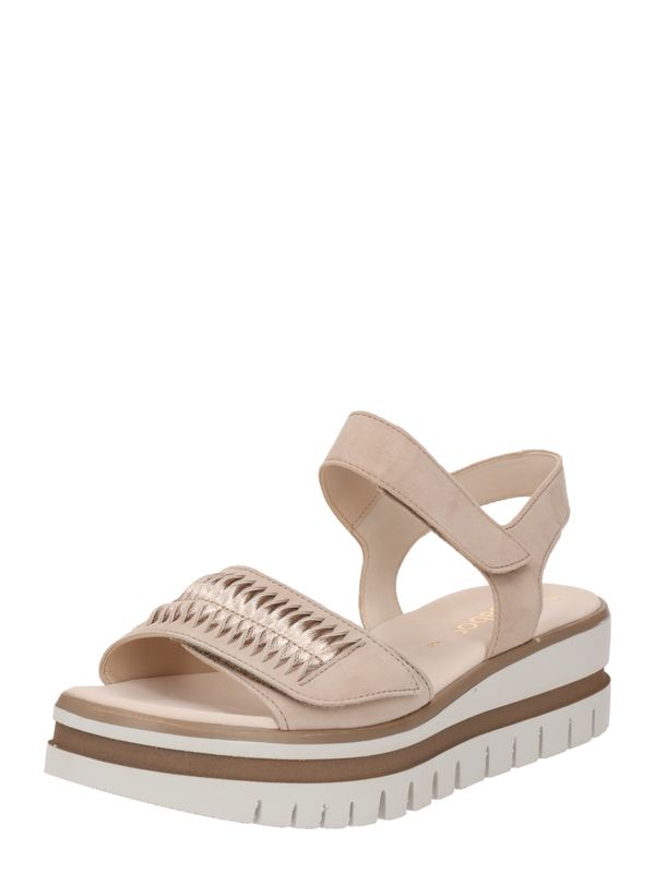 GABOR GABOR Сандали с каишка  бежово / злато